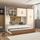 Ver imagem 3 de Quarto Infantil Chiara com Cama Auxiliar Off White Carvalho - Phoenix