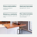 Ver imagem 6 de Kit 3 Banquetas 80cm para Balcão Ilha Bancada Área Gourmet Encosto em Junco Banco Itagold