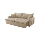 Ver imagem 2 de Sofá Cama Linho em Madeira Eucalipto 200cm Braço 20cm Arizona Meu Sofá Online