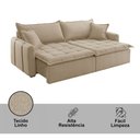 Ver mais imagens de Sofá Cama Linho em Madeira Eucalipto 200cm Braço 20cm Arizona Meu Sofá Online