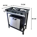 Ver imagem 6 de Fogão Alta Pressão 2 Bocas Alcazon com Forno 60 Litros Tampa Inox Acz-007+aczf-002