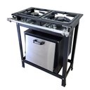 Ver imagem 1 de Fogão Alta Pressão 2 Bocas Alcazon com Forno 60 Litros Tampa Inox Acz-007+aczf-002