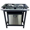 Ver imagem 2 de Fogão Alta Pressão 2 Bocas Alcazon com Forno 60 Litros Tampa Inox Acz-007+aczf-002