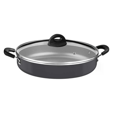 Frigideira Reta Tramontina Antiaderente Cinza com Tampa 30 cm 4,7 L