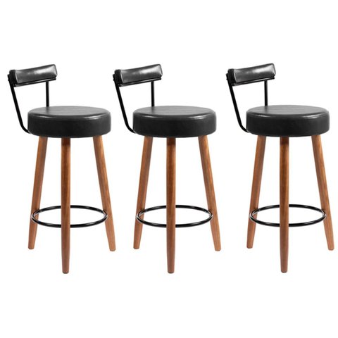 Kit 3 Banquetas Alta Milão Bar Cozinha Balcão Couro Pu