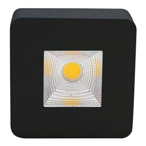 Kit 4 Luminatti - Spot Led Sobrepor Quadrado 5w 3000k Bivolt Preto Teto e Móveis