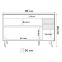 Ver imagem 4 de Balcão Gabinete 120cm 3 Portas 2 Gavetas Michigan Preto/cinza - Lumil Móveis