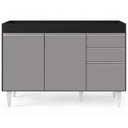 Ver imagem 6 de Balcão Gabinete 120cm 3 Portas 2 Gavetas Michigan Preto/Cinza - Lumil Móveis