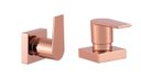 Ver imagem 1 de Kit 2 Acabamento para Banheiro Alavanca Quadrado Rose Gold Brilhante Registro Chuveiro Padrão Deca