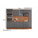 Ver imagem 2 de Cozinha Modulada Carraro Bella Carraro 9 Peças C9P24 Nogal/Cinza