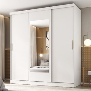 Guarda-Roupa 3 Portas com Espelho Araçá CabeCasa MadeiraMadeira