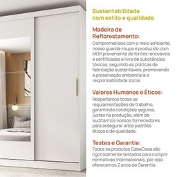 Guarda-roupa 3 Portas com Espelho Araçá Cabecasa Madeiramadeira - 11