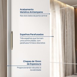 Guarda-roupa 3 Portas com Espelho Araçá Cabecasa Madeiramadeira - 4