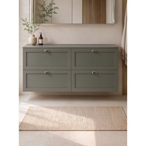 Gabinete para Banheiro com Tampo 160cm Retro MDF Verde Milano - On Móveis