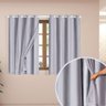 Cortina Blecaute Corta Luz com Voil para Sala ou Quarto Cinza 2m x 1,40m para Varão Simples de 1,50m - 1