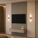 Ver imagem 4 de Painel Ripado para TV 60 pol com Bancada Suspensa Orgânica 141cm Slats L05 Tauari Gris Fosco - Lyam
