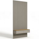 Ver imagem 2 de Painel Ripado para TV 60 pol com Bancada Suspensa Orgânica 141cm Slats L05 Tauari Gris Fosco - Lyam