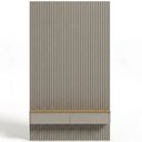 Ver imagem 7 de Painel Ripado para TV 60 pol com Bancada Suspensa Orgânica 141cm Slats L05 Tauari Gris Fosco - Lyam