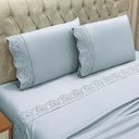 Ver imagem 3 de Jogo de Cama Lençol Queen Nupcial Percal 300 Fios 4 Peças Cinza 100% Poliéster