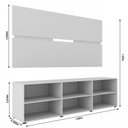 Ver imagem 2 de Rack Estante Grande C/ Painel Branco P/ Tv Até 55 Polegadas