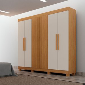 Guarda Roupa 6 Portas Delta Mdf Ripado Leifer
