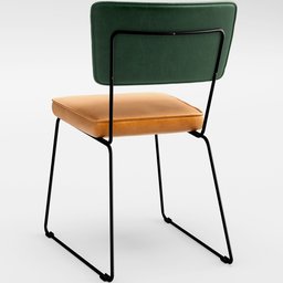 Cadeira Estofada Sala De Jantar Allana L02 Faixa Facto Verde Musgo Couríssimo Whisky - Lyam Decor - 8