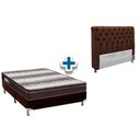 Ver imagem 1 de Cama Box Queen Crc + Colchão Ortopédico Ortobom + Cabeceira Imperatriz Suede Marrom Chocolate