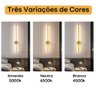Luminária de Parede Interna Arandela Led 14w Linea Dourada Moderna com 3 Cores de Luz Bivolt - 4