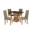 Ver imagem 2 de Conjunto Sala de Jantar Luna Kappesberg 4 Cadeiras Veludo Bege