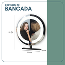 Ver imagem 3 de Espelho Bancada Redondo 60cm com 2 Leds Touch Reduna