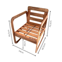 Ver mais imagens de Conjunto Área Externa Madeira Maciça 2 Poltronas 1 Namoradeira e Mesa de Centro Curve