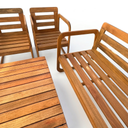 Ver imagem 5 de Conjunto Área Externa Madeira Maciça 2 Poltronas 1 Namoradeira e Mesa de Centro Curve