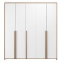 Ver imagem 3 de Guarda-Roupa de Bebê 5 Portas Modulados Marrom/Branco/Mel