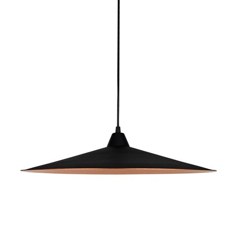 Kit 3x Luminária Pendente Preto Chapéu Chinês Industrial 50cm