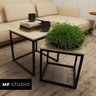 Conjunto Mesas de Centro Mf Studio Beige Preto - 1