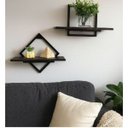 Ver imagem 2 de Kit Nicho com Ferro Prateleira em Madeira Pinus Conjunto Decorativo para Parede