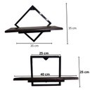 Ver imagem 3 de Kit Nicho com Ferro Prateleira em Madeira Pinus Conjunto Decorativo para Parede