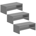 Ver imagem 1 de Kit 03 Suportes Stand Para Monitores Mesa Escritório Home Office Lap L03 Cinza - Lyam Lyam Decor