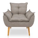 Ver imagem 3 de Poltrona Opala Decorativa Luxo Linho Capuccino Sky Mobile