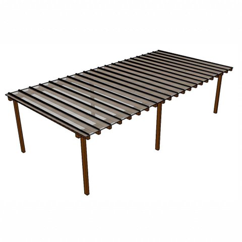 Kit Policarbonato Cristal 4mm 10,00m X 6,00m - Perfis Naturais