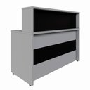 Ver imagem 6 de Balcão Atendimento Alto 150 Cm Escritório Recepção F5 Office Cor:cinza Sagrado com Preto