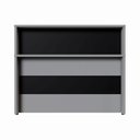 Ver imagem 5 de Balcão Atendimento Alto 150 Cm Escritório Recepção F5 Office Cor:cinza Sagrado com Preto