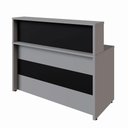 Ver imagem 2 de Balcão Atendimento Alto 150 Cm Escritório Recepção F5 Office Cor:cinza Sagrado com Preto