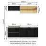 Armário de Cozinha Compacta 200cm Branco/Preto Lux Madesa 01 - 4