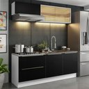 Ver imagem 1 de Armário de Cozinha Compacta 200cm Branco/Preto Lux Madesa 01