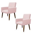 Ver imagem 1 de Kit Poltrona Recepção Pés Madeira Nina