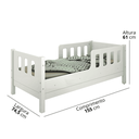 Ver imagem 3 de Cama Infantil Encanto 100% Mdf com Grade de Proteção Lateral - Branco