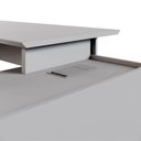 Ver imagem 4 de Mesa em L para Escritório com Armário Lateral Mesa em L Diretor 3 Gavetas 180cm Cinza F5 Office