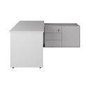 Ver imagem 5 de Mesa em L para Escritório com Armário Lateral Mesa em L Diretor 3 Gavetas 180cm Cinza F5 Office