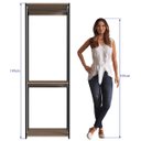 Ver imagem 4 de Closet Modulado 60x45x183cm com 3 Prateleiras e 2 Cabideiros ProDecor em MDP Montana e Preto